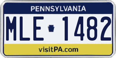 PA license plate MLE1482