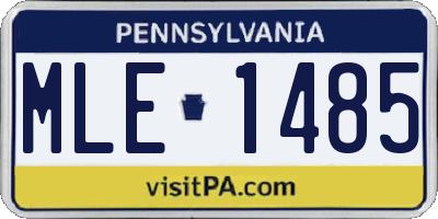 PA license plate MLE1485
