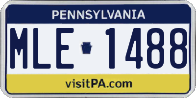 PA license plate MLE1488