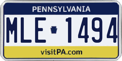 PA license plate MLE1494