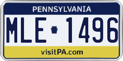 PA license plate MLE1496