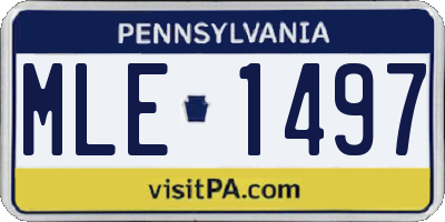 PA license plate MLE1497