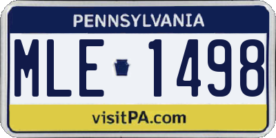 PA license plate MLE1498