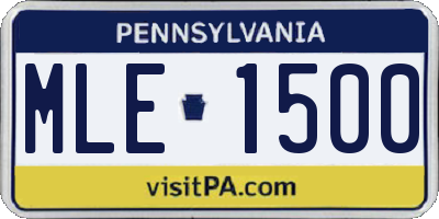 PA license plate MLE1500