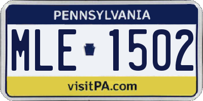 PA license plate MLE1502