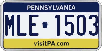 PA license plate MLE1503