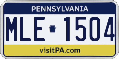 PA license plate MLE1504