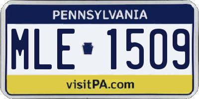 PA license plate MLE1509