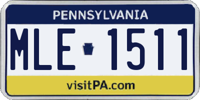 PA license plate MLE1511