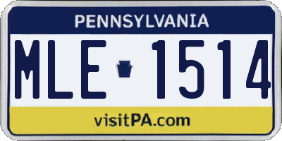 PA license plate MLE1514