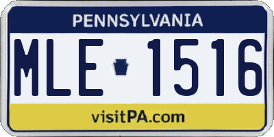 PA license plate MLE1516