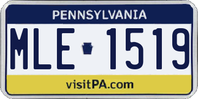 PA license plate MLE1519