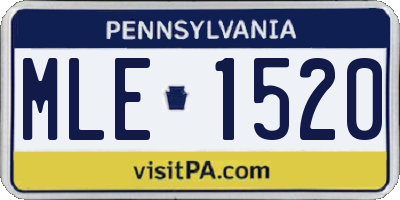 PA license plate MLE1520