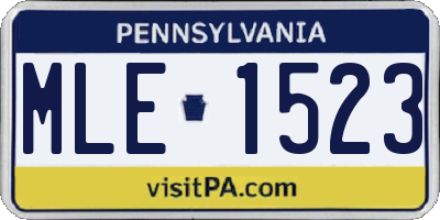 PA license plate MLE1523