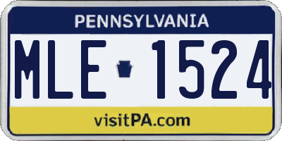 PA license plate MLE1524