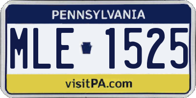 PA license plate MLE1525
