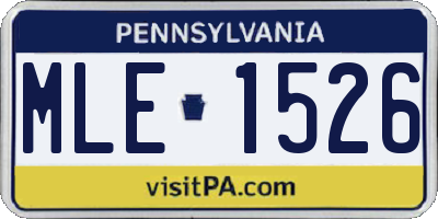 PA license plate MLE1526