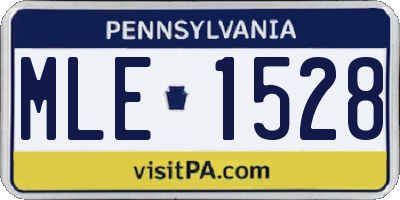 PA license plate MLE1528