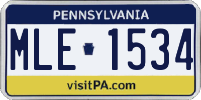 PA license plate MLE1534