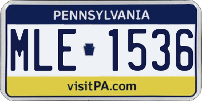 PA license plate MLE1536