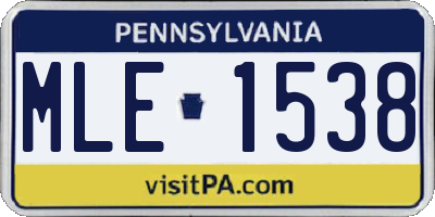 PA license plate MLE1538