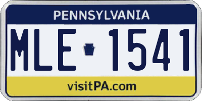 PA license plate MLE1541
