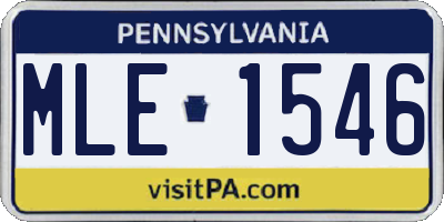 PA license plate MLE1546