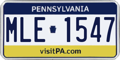 PA license plate MLE1547