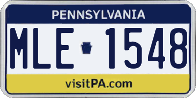 PA license plate MLE1548