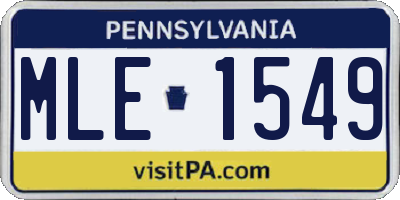 PA license plate MLE1549