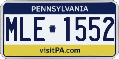 PA license plate MLE1552