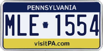 PA license plate MLE1554