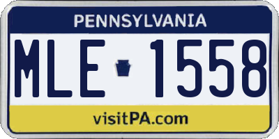 PA license plate MLE1558