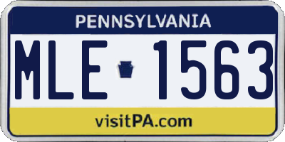 PA license plate MLE1563