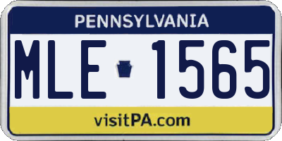 PA license plate MLE1565