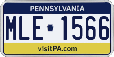PA license plate MLE1566
