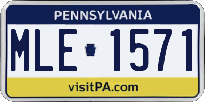 PA license plate MLE1571