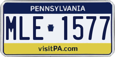 PA license plate MLE1577