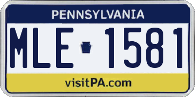 PA license plate MLE1581