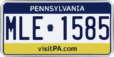 PA license plate MLE1585