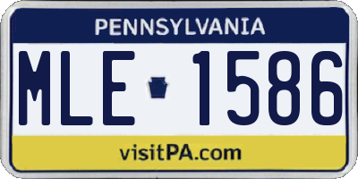 PA license plate MLE1586