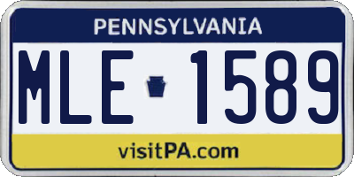 PA license plate MLE1589