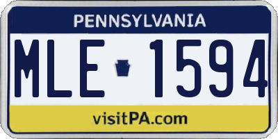 PA license plate MLE1594