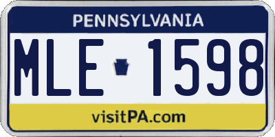 PA license plate MLE1598