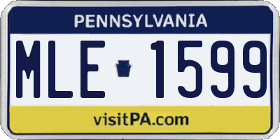 PA license plate MLE1599