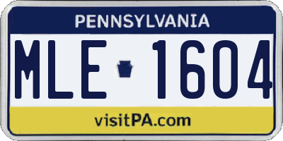 PA license plate MLE1604