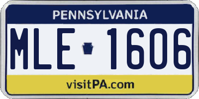 PA license plate MLE1606