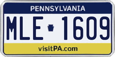 PA license plate MLE1609