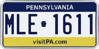 PA license plate MLE1611