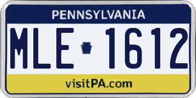 PA license plate MLE1612